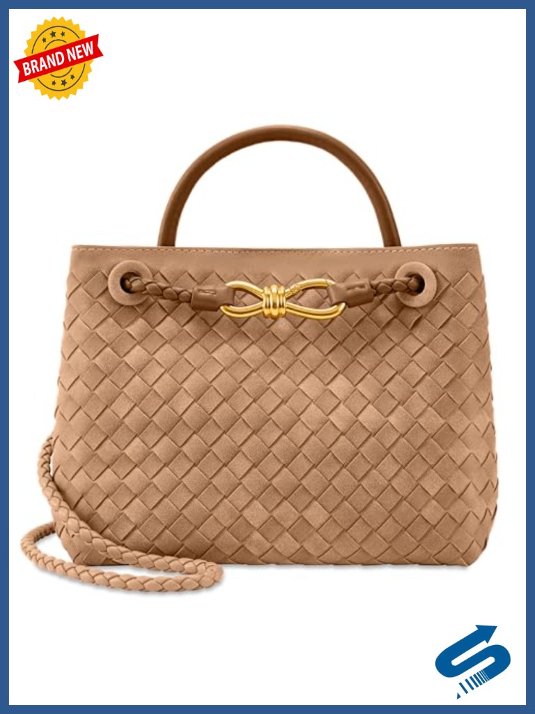 Handmade Woven Top Handle Tote Bag Crossbody Shoulder Purse